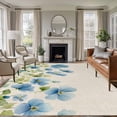 thumbnail image 2 of Rectangle Area Rug 5x8ft,Farmhouse Watercolor Wild Floral Washable Carpet Non-Slip Runner Accent Rugs Indoor Floor Mat for Bedroom Living Room Decor,Pastoral Flower Retro Linen, 2 of 9