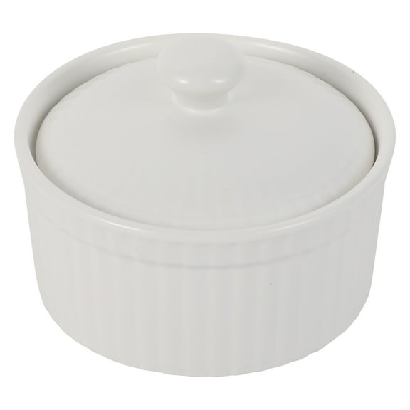 TABLZONE White Ceramic Dessert Bowl for Baking Made of Materials Lovely Shape 1 Pc