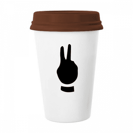 

Two Gesture Outline Pattern Mug Coffee Drinking Glass Pottery Cerac Cup Lid
