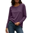 thumbnail image 2 of AloohaidyvioNo Boundaries Womens Long Sleeve Tops Lightweight Basic Tee Fall Soft Crewneck Shirts, 2 of 7