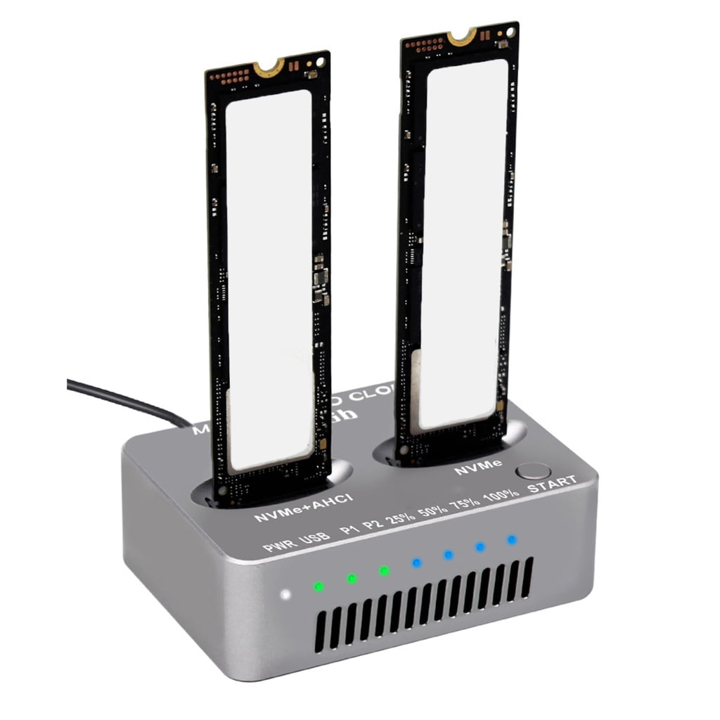 Double Bay Docking Station NVME States Disk Clone USB3.2 Type C States Drives Reader NVMe External Hard Disk Box