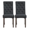 thumbnail image 2 of Set 2 Sillas De Comedor De Tela De Lino Toledo Negro, 2 of 7