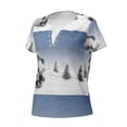 thumbnail image 2 of Naloa Snowman And Christmas Tree Print T-Shirts Short Sleeve V Neck Tees for Women Fashion Tops Trendy Lightweight Soft Casual Summer Outfits Clothes, 2 of 5