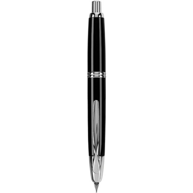(Extra Fine Nib, Black/Rhodium) - Pilot Vanishing Point Collection Retractable Fountain Pen, Black with Rhodium Accents, Blue Ink, Extra Fine Nib (60341)