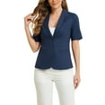 thumbnail image 1 of INSPIRAR CHIC Conjunto de Traje de 2 Piezas para Mujeres Blazer con Solapa Muesca Vestido en Capas Atuendo L Azul Oscuro, 1 of 6