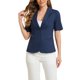 thumbnail image 1 of INSPIRAR CHIC Conjunto de Traje de 2 Piezas para Mujeres Blazer con Solapa Muesca Vestido en Capas Atuendo L Azul Oscuro, 1 of 6