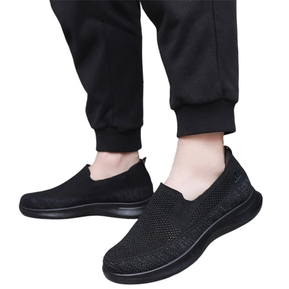 Willtoo Men's Slip On Loafers Mesh Breathable Orthopedic Comfort Casual Walking Shoes Arch Support Cushion Light Shoe Outdoor Sneaker