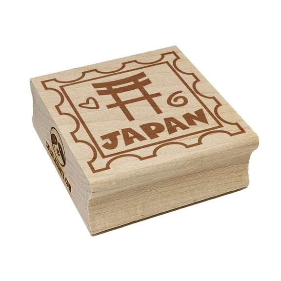 Japan Passport Travel Square Rubber Stamp Stamping Scrapbooking Crafting - Small 1.25in