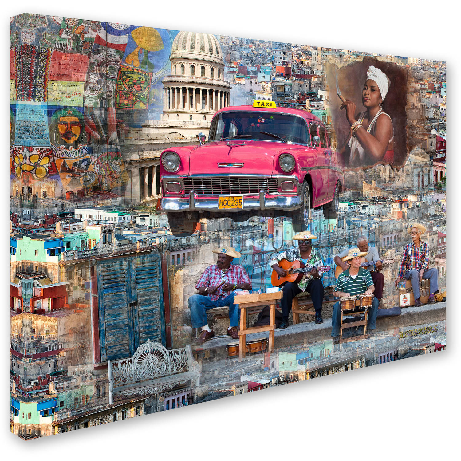 Trademark Fine Art "Pink Chevy in Havana" Canvas Art by Alberto Lopez