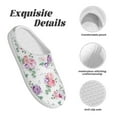 thumbnail image 5 of Daiia Rose Flower B Print Women’s Fuzzy Slippers Memory Foam Lightweight House Shoes Cozy Loafer Flannel House Shoes-40/41, 5 of 7