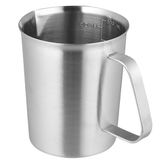Jarra medidora YUNXNK de acero inoxidable para café, espuma, cera derretida, 700 ml, para hornear, espresso