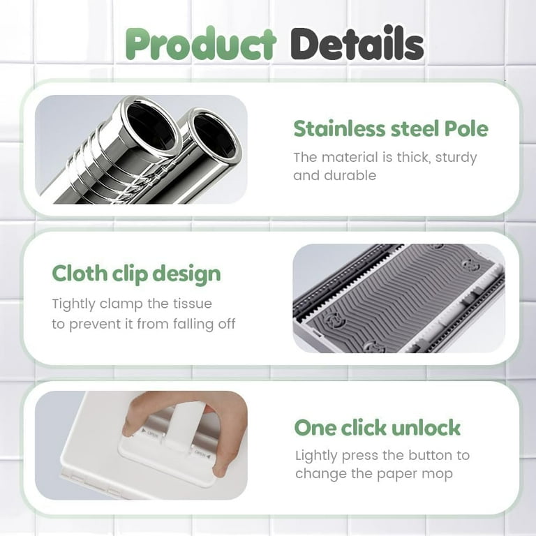 Snap Grip Mini Mop - Zero Touch, Smart Snap