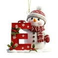 thumbnail image 2 of Snowman Christmas A-Z Letters Ornament, Cute Flat Acrylic Christmas Tree Letter Decoration Personalized Monogram Hanging Pendant, Indoor DIY Hanging Xmas Ornament, (E), 2 of 9
