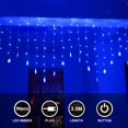 thumbnail image 3 of Bleu Guirlandes Lumineuses Rideau, Rideau Lumière, LED Etoilée, LED string light, 96erLED 3.5M Guirlande d'Eclairage,Guirlande LED décoration de Fenêtre, Noël, Anniversaire, Patio, 3 of 5