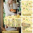 thumbnail image 5 of Easter and Rainbows Yellow Pattern Round Tablecloth 60", Wrinkle-Resistant Wipeable Cover for Kitchen, Dining, Picnic & Patio, 5 of 6