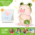 thumbnail image 5 of Muñeco de peluche de cerdo con ojo de rana grande y vivo en un lindo disfraz con peluche de cerdito verde para niños y niñas, rosa, 11 pulgadas. JFHHH pequeña, 5 of 5