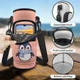 thumbnail image 6 of FOR U DESIGNS Penguin Water Bottle Holder with Strap Pink Water Bottle Pouch for Kids 3rd Grade Cute Water Bottle Carrier for Girls 6-10 Elementary School Water Bottle Sling Bag, 6 of 7