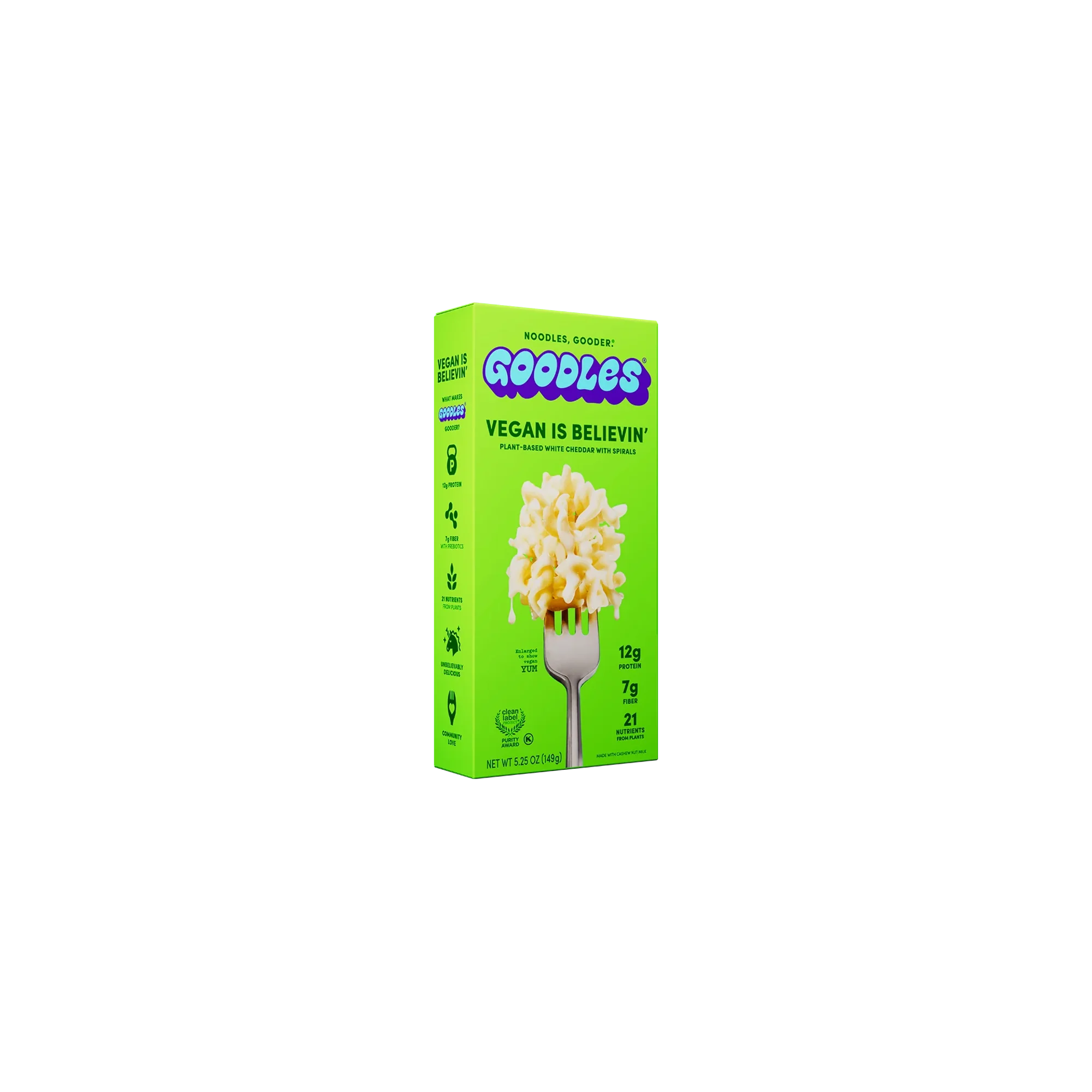 Pack of 12, Goodles Vegan Is Believin Mac & Cheese, 5.25 oz