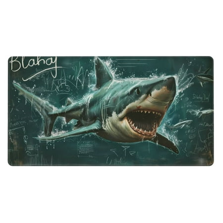 Pofeuu Abstract Geometric Shark Print Mouse Pad Rubber Multipurpose Comfortable Waterproof Mousepad Desk Mat for Gamer Office Home