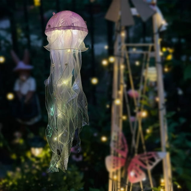 Kit de luces de medusas DIY para decoración de fiestas | Lámpara colgante creativa de medusa con tentáculos brillantes para decoración submarina de cumpleaños, bodas, baby showers.