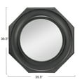 thumbnail image 2 of Creative Co-Op Hexagonal Carved Wood Framed Wall Mirror, Black, 2 of 8