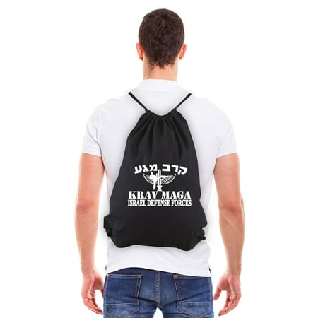 Krav Maga Martial Arts Israel Defence Forces Draw String Bag Black &