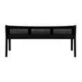 thumbnail image 4 of Linon Memphis Wood Bench Woven Cane Back Beige Padded Seat in Black Finish, 4 of 15