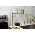 thumbnail image 3 of Kingston Brass KS3707AX Restoration Deck Mount Pot Filler Faucet, Brushed Brass, 3 of 8