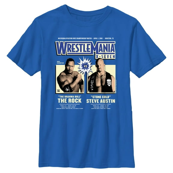 Boys WWE The Rock vs Steve Austin T Shirt
