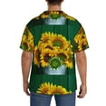 thumbnail image 5 of Balery Sunflowers in Bucket Men's Casual Button Down Shirt Short Sleeve Textured Summer Cuban Beach Shirts-Medium, 5 of 7