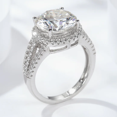thumbnail image 2 of Forever Jewels 4.64Ct Round Cut Moissanite Women Halo Engagement Ring 14K White Gold Plated, 2 of 3