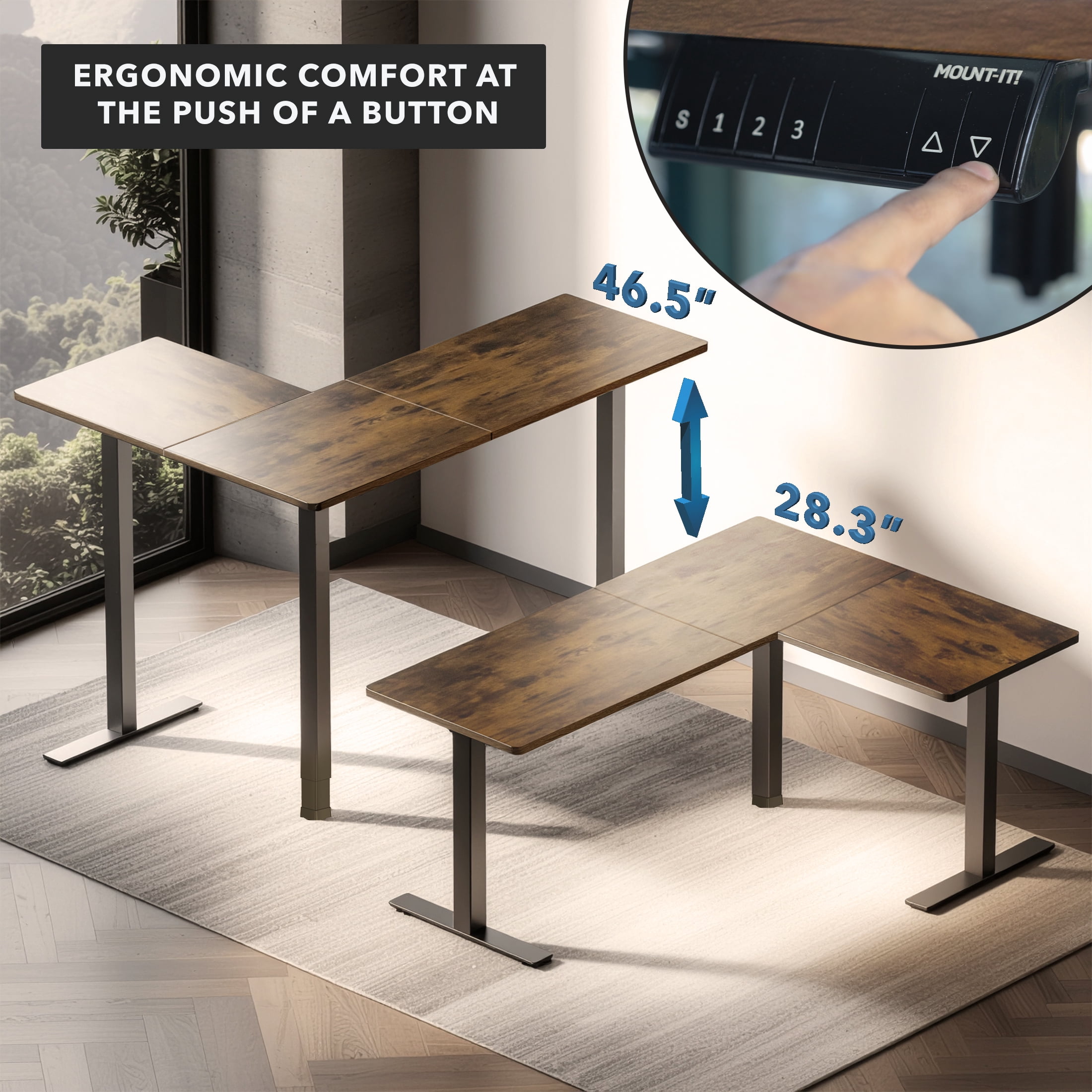 XL Electric Height Adjustable Corner Standing Desk