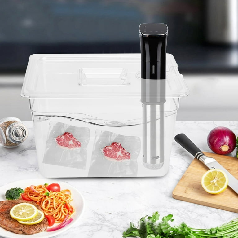 Sous Vide Container (12qt) with Hinge Lid, Rack and Insulated