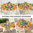 thumbnail image 7 of Colorful Rainbow Tie Dye Spiral Pattern Round Fitted Tablecloth with Elastic Edge,Dining Table Cover Waterproof,Outdoor Round Tablecloth for Camping,Dining,Indoor and Outdoor, 7 of 7