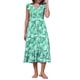 thumbnail image 2 of INSPIRAR CHIC Vestido Midi de Playa para Mujer de Verano con Estampado, Cuello en V, Cintura Elástica, Mangas con Volantes, Talla XS, Verde, 2 of 6