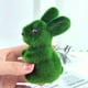 thumbnail image 1 of Conejos de Pascua Decorativos, Musgo Verde Flocado, Escultura Decorativa, Decoración de Escritorio, Sala de Estar, Regalo de Pascua, 1 of 6