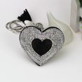 thumbnail image 1 of Langgg Keyring Keyholder DIY Small Decorative Purse Pendent Multipurpose Sweet Gift Workmanship Bag Decor Heart Keychain Black/White 1Set, 1 of 6