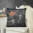 thumbnail image 2 of Spooky Spider Web Halloween Pattern Design by Deb Strain Throw Pillow,  Black, 2 of 5
