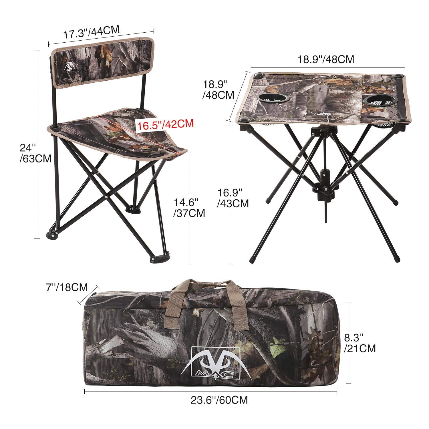 Redcamp Lightweight Folding Tripod Chair With Back Folding Chairs
