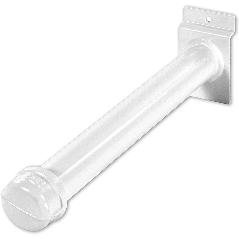 10" Extra Heavy Duty Slatwall Pipe Shelf Brackets, White, 10 Pack