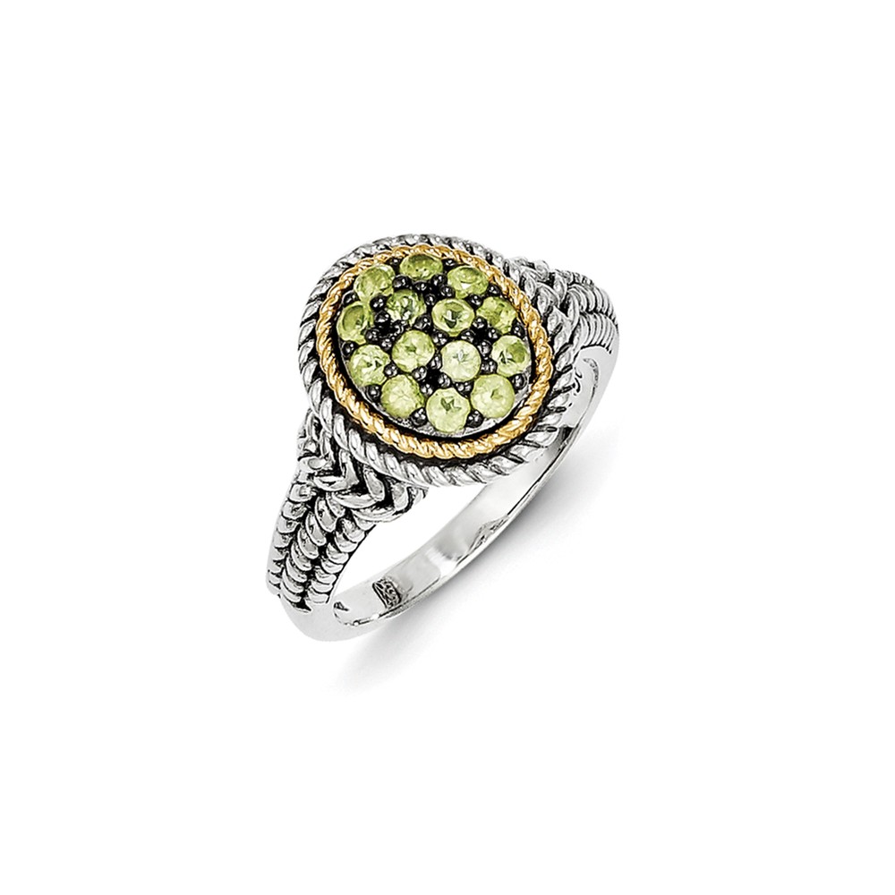 14K Yellow Gold with Peridot Ring Size-8 by