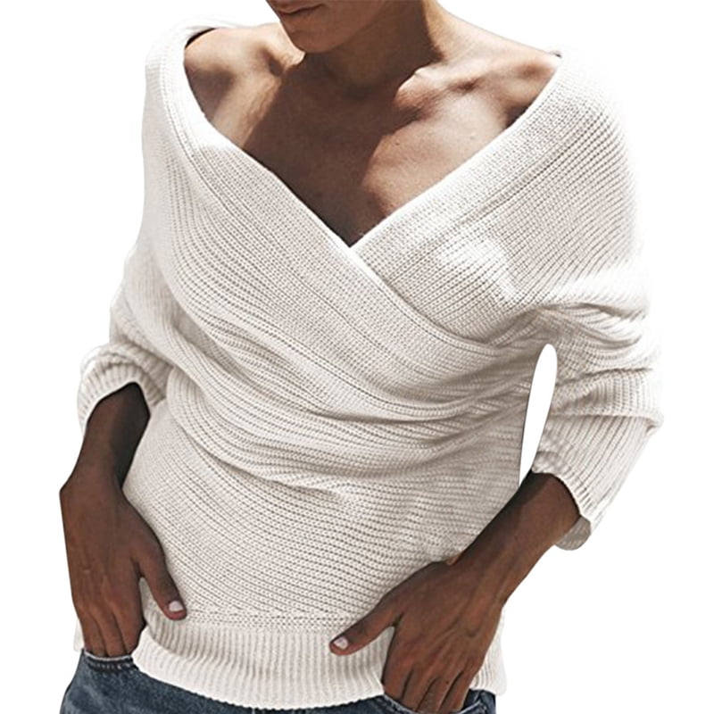 wrap off the shoulder sweater