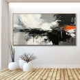 thumbnail image 5 of Original Abstract Painting on Canvas Black Orange Wall Art Black and White Painting Abstract Wall Art Entrance Wall Decor,Unstretched,Frameless,(122*244cm)48*96Inches, 5 of 5