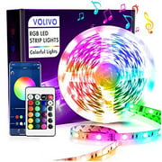 Volivo Led Strip Lights 25ft, Smart App Controlled Music Sync with Remote 5050 RGB Color Changing Led Lights for Bedroom, TV, Home