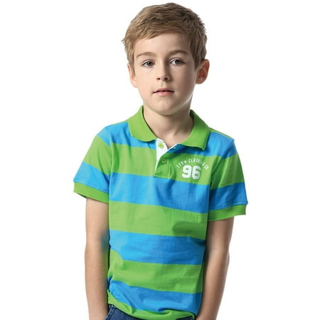 - Leo&Lily Big Boys' Kids' Cotton Jersey Stripe Polo Shirts T-Shirts