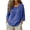 Blue, variant on Women's 3/4 Sleeve Cotton Linen Shirt, Round Neck Loose Fit Solid Color Summer T-Shirt, Casual and Breathable Top for Beach, Daily Wear, and Hot Weather Comfort-Beige