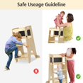thumbnail image 5 of Toddler Standing Tower for Kids, 3-in-1 Kitchen Step Stool for Toddlers, 150LBS Loading Bearing Toddler Tower, Adjustable Toddler Tower Kitchen Standing Tower, Anti-Drop Railing Safety Rail Design, 5 of 8