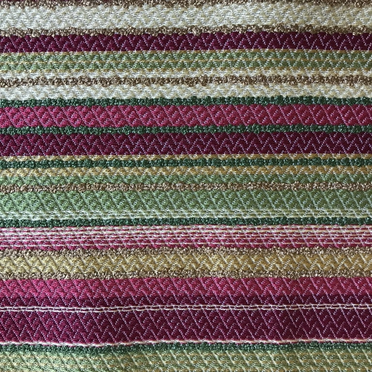 Green and Fuschia Boho Chic Stripe Upholstery Fabric 54 by the Yard 