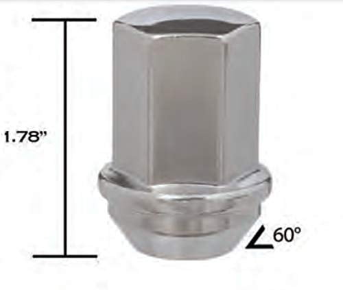 Chrome Lug Nuts OEM Factory Bulge Acorn For Chevy GMC Stock Wheels with Hub Cap 14x1.5 Thread 7/8" Hex Set of 20