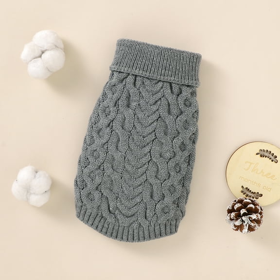 Pet Sweater Knitted Bulldog Dogs Cats Crochet Waistcoat Fashion Solid Chihuahua Clothes Cute Winter Autumn Warm Soft Accessories